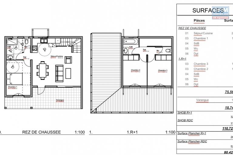 8 Villas 4 pièces en construction (VEFA) centre ville de Piton st Leu