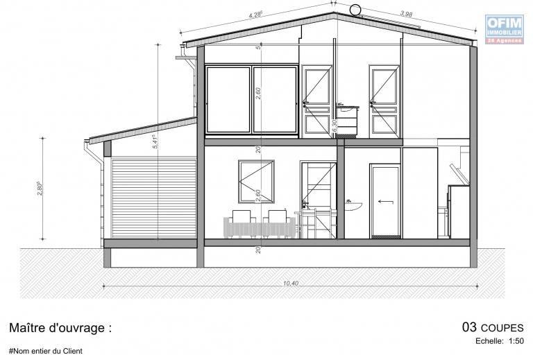  4 Villas de Standing 4 pièces en construction (VEFA) dans le centre ville de Piton st Leu.