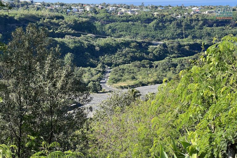 Maison plain pied de type 5 implantée sur 617 m2 de terrain (700 m2 utiles) avec piscine, vue mer et montagne au bord de la Ravine du Ouaki, sans vis à vis.