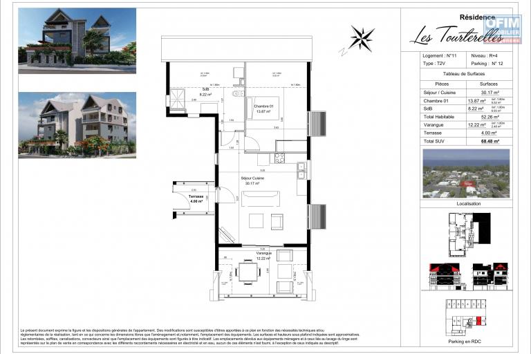 7 Appartements 2 pièces en construction (VEFA) proche front de mer, St Paul.