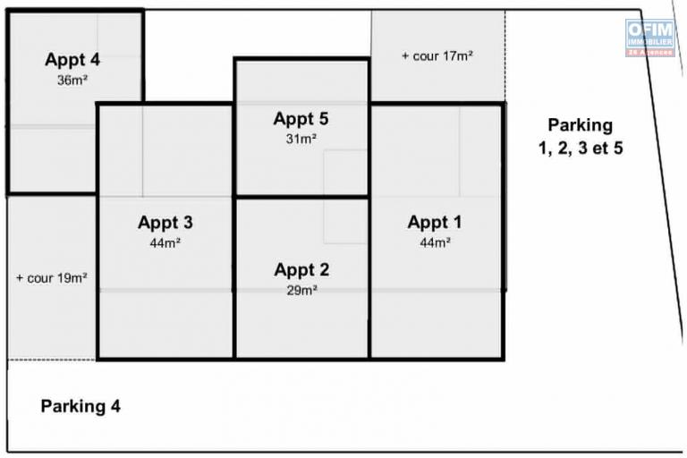 Ensemble immobilier composé de 5 Appartements Ligne Paradis Saint Pierre