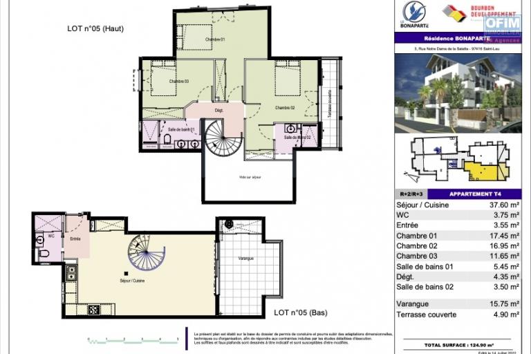 A VENDRE SAINT-LEU CENTRE T4 DUPLEX