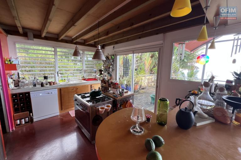 Jolie maison d'architecte F6 sur deux niveaux plus une dépendance F3, piscine, implantée sur 1038 m2 de terrain, vue océan et montagne imprenable.