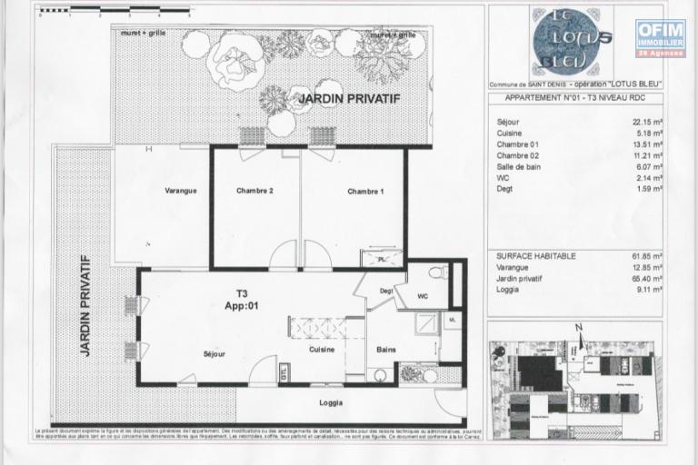 A vendre T3 de 62 m2 en rez-de-jardin dans les bas de Montgaillard