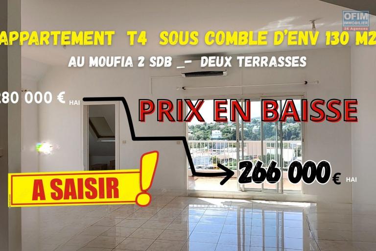 Vente Appartement T4 sous comble de 130m2 à Saint-Denis 974 - Moufia