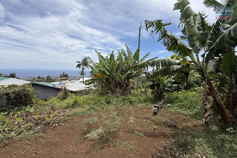 Terrain plat de 1200 m2 à 350 m d'altitude, pleine vue mer et montagne, viabilisation sur le terrain.