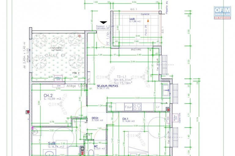 APPARTEMENT A VENDRE F3 - APPARTEMENT F3 102.28 M2