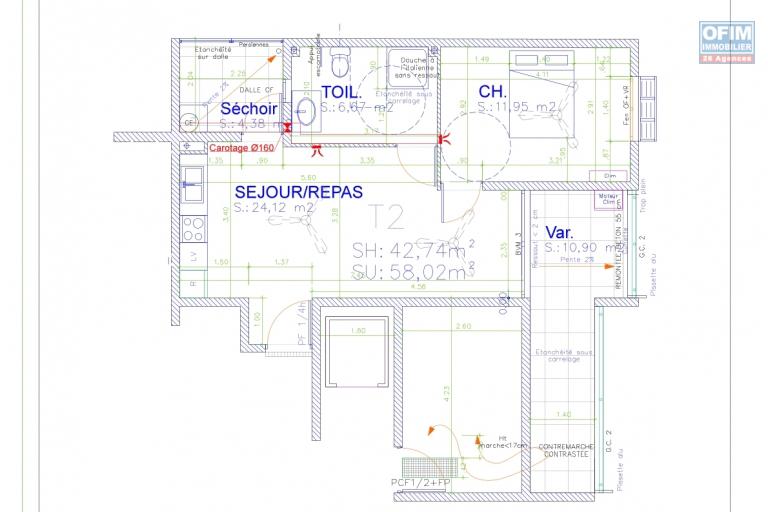 A VENDRE APPARTEMENT F2 DE 63.87 M2  AU CENTRE VILLE DE  SAINT DENIS - APPARTEMENT