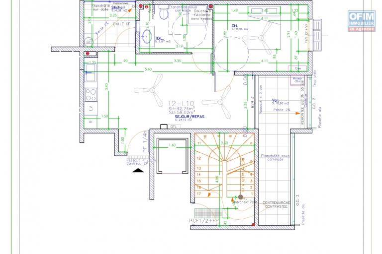 A VENDRE APPARTEMENT F2 DE 58.99 M2  AU CENTRE VILLE DE  SAINT DENIS - APPARTEMENT
