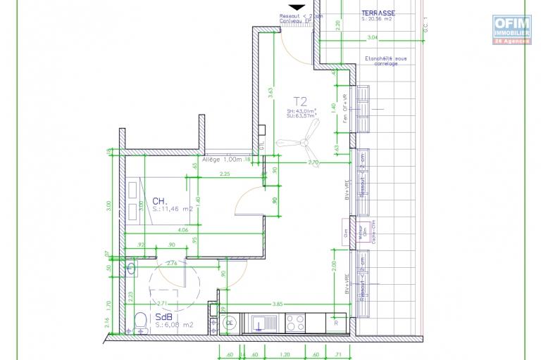   A VENDRE APPARTEMENT F2 DE 72.46 M2 AU CENTRE VILLE DE SAINT DENIS - APPARTEMENT