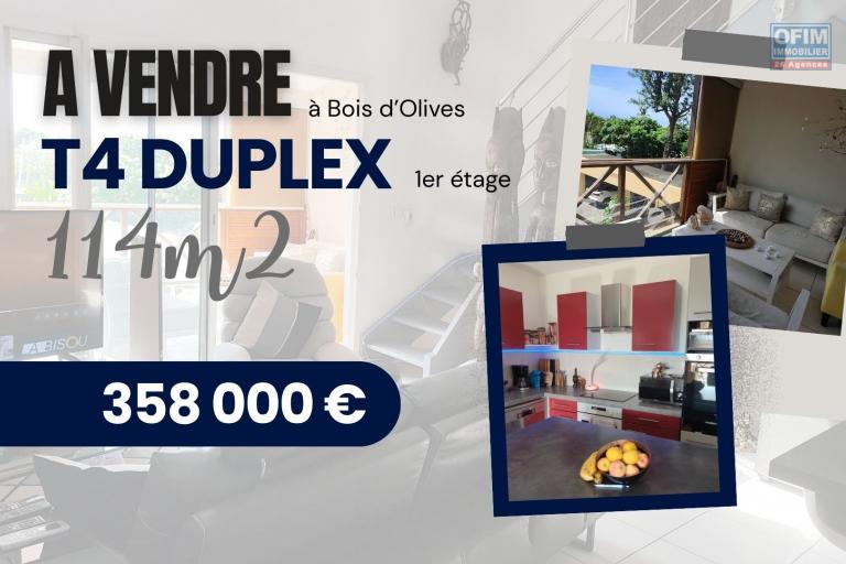 À VENDRE – Duplex T4 d’exception de 114 m2 à Bois d'Olive Saint-Pierre à 358 000€
