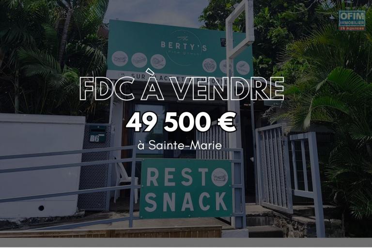 &Agrave; VENDRE 49500&euro; &ndash; Fonds de commerce SNACK &laquo; Le Berty&rsquo;s &raquo; &agrave; Sainte-Mari...