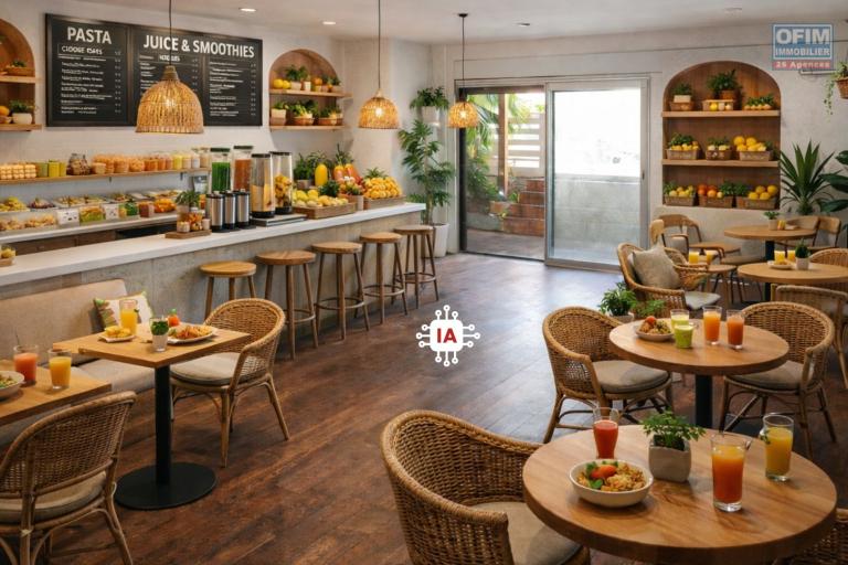 A louer local commercial / professionnel de 100m2 avec Terrasse proche front de mer Saint-Pierre &agrave; 1700&euro; HT