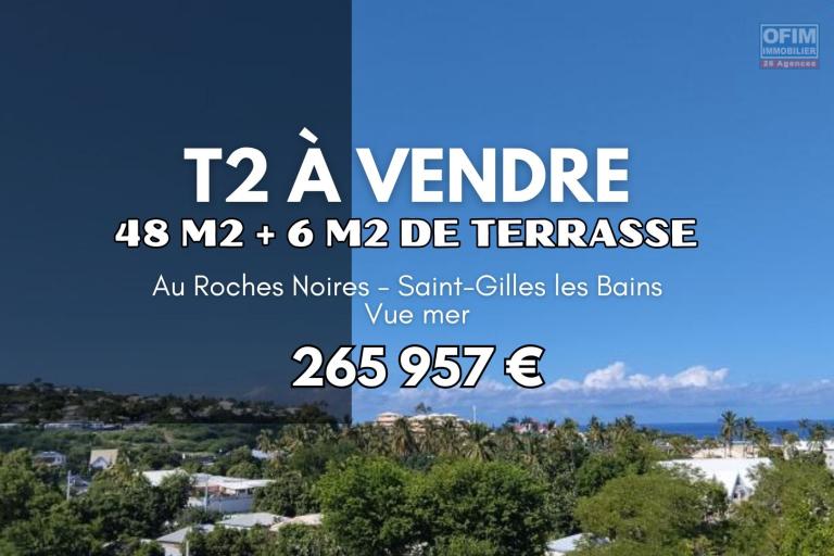 A Vendre T2 de 48 m2 au Roches Noires - Saint-Gilles avec vue mer - 265 957&euro;