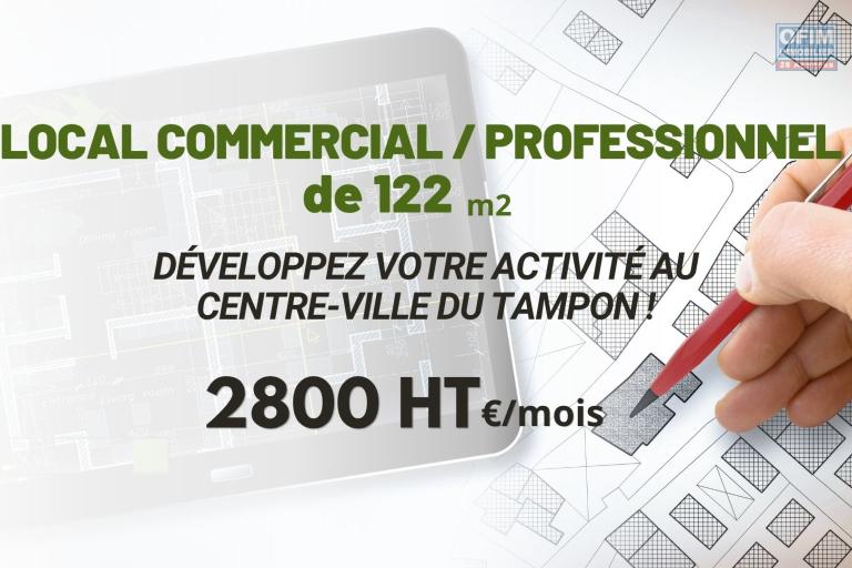 A louer local de 122m2 à usage commercial où professionnel au centre ville du Tampon