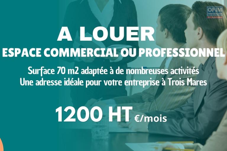 À LOUER – Local commercial ou professionnel de 70 m² à Trois Mares - Le Tam...