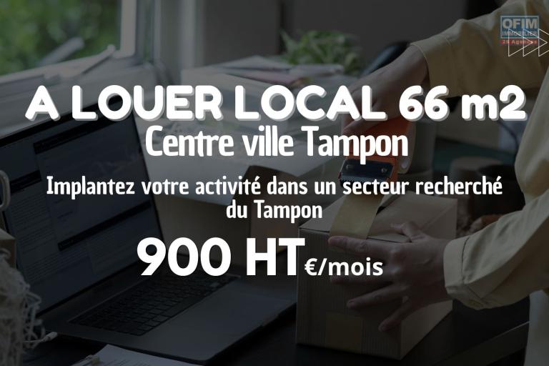 &Agrave; LOUER  900 &euro; &ndash; Local professionnel ou commercial de 66 m&sup2; &ndash; Le Tampon Centre ville