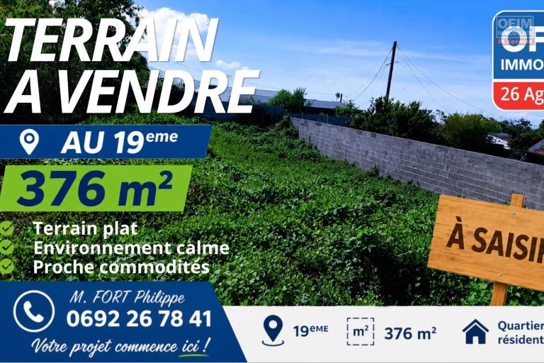 Terrain de 376 m2 viabilisé à ne pas manquer – 19ᵉ km, Le Tampon à 107 700€
