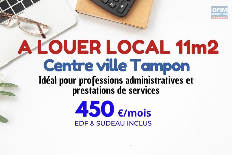 Votre futur bureau de 11 m2 vous attend en plein cœur du Tampon ! 450 € / mois EDF & SUDEAU inclus