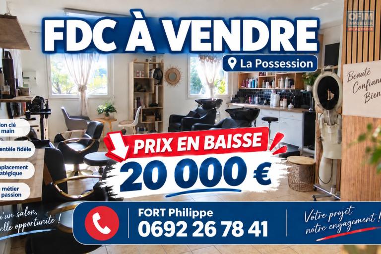 A vendre salon de coiffure à la Possession, clé en main à 20 000 €