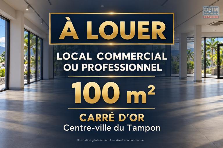 À louer – Local commercial ou professionnel de 100 m² dans le Carré d’Or du Tampon