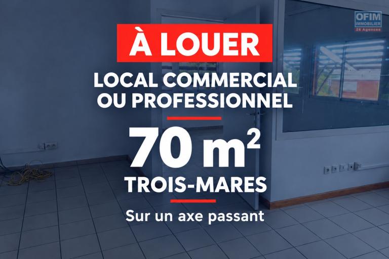 À louer à Trois-Mares au centre ville – Local professionnel de 70 m² avec ascenseur et possibilité d’extension