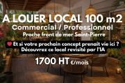 A louer local commercial / professionnel de 100m2 avec Terrasse proche front de mer Saint-Pierre à 1700€ HT