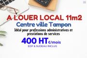 Votre futur bureau de 11 m2 vous attend en plein cœur du Tampon ! 400€ HT/ mois EDF & SUDEAU inclus