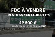 À VENDRE 49 500€ – Fonds de commerce SNACK « Le Berty’s » à Sainte-Marie (974)