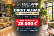 Rare à Saint-Louis au centre ville à vendre un Droit au bail d'un local 60 m² à 28 0000 € | Autorisation Petite Restauration