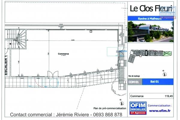 A vendre local commercial neuf de 119m² dans un environnement paisible à la Posséssion