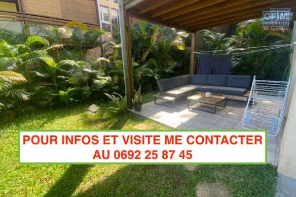 En vente  à La Montagne, résidence les huppes de bourbon, T2 meublé  entièrement refait, avec 2 varangues et un jardin,