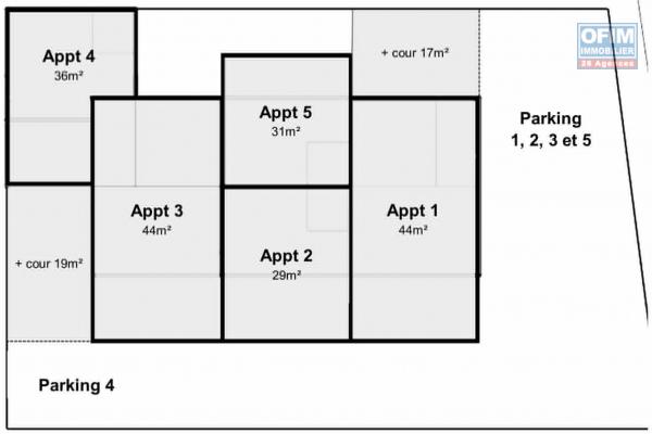 Ensemble immobilier composé de 5 Appartements Ligne Paradis Saint Pierre
