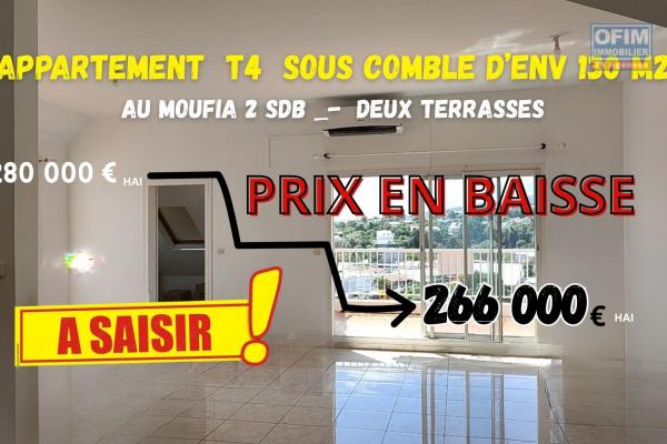 Vente Appartement T4 sous comble de 130m2 à Saint-Denis 974 - Moufia