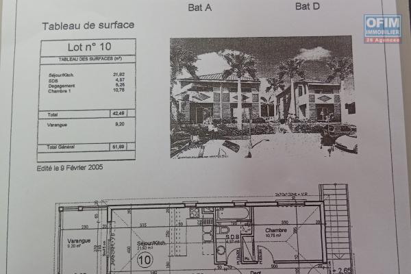 EXCLUSIVITE appartement T2 Meubl&eacute; Clos Paille en Queue &agrave; Trou d'EAU, LA SALINE LES BAINS