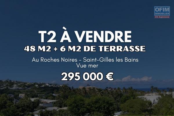 A Vendre T2 de 48 m2 au Roches Noires - Saint-Gilles avec vue mer - 295000&euro;