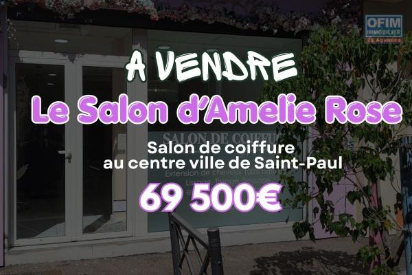 Au cœur du centre-ville de Saint-Paul | Le salon de coiffure Amélie Rose est à vendre au prix de 69 500 €.
