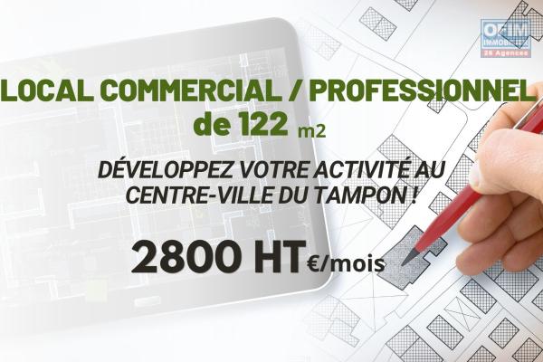 A louer local de 122m2 à usage commercial où professionnel au centre ville du Tampon