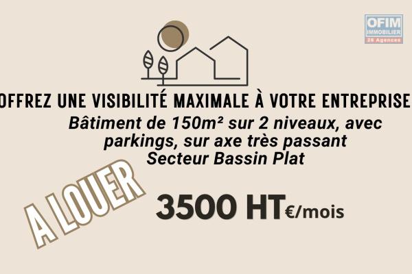 A louer | Bâtiments indépendant de 150 m2 avec un étage à usage commercial ou professionnel à Saint-Pierre Bassin-Plat