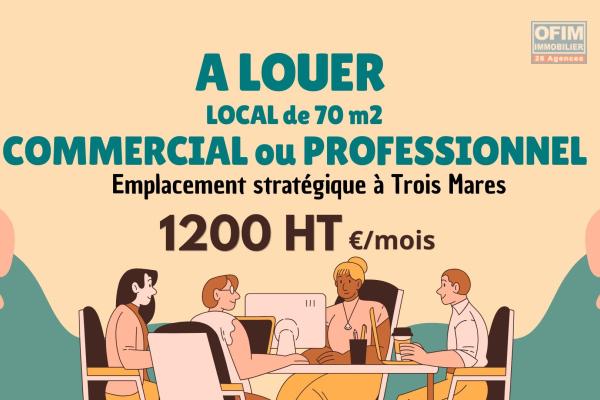 À LOUER – Bureau professionnel de 70 m² à Trois Mares - Le Tampon