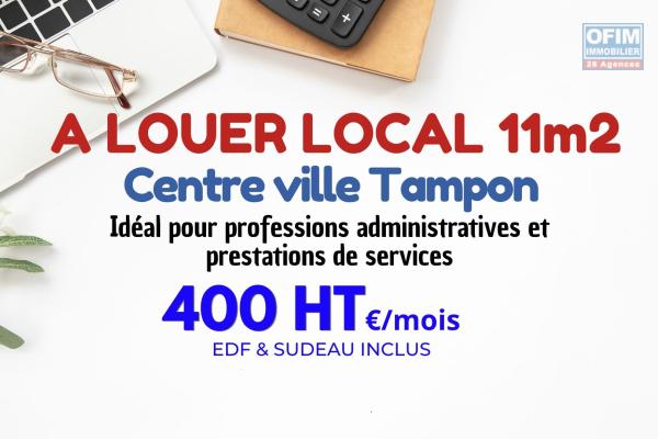 Votre futur bureau de 11 m2 vous attend en plein cœur du Tampon ! 400€ HT/ mois EDF & SUDEAU inclus