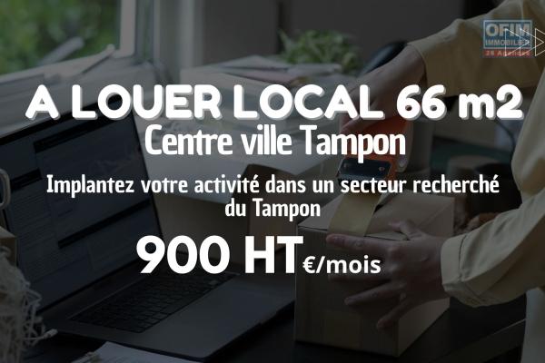 À LOUER 900 € – Local professionnel ou commercial de 66 m² – Le Tampon Centre ville