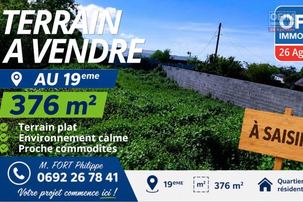 Terrain de 376 m2 viabilisé à ne pas manquer – 19ᵉ km, Le Tampon à 107 700€