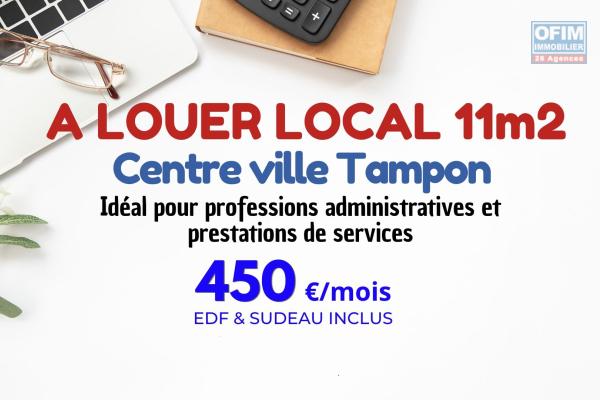 Votre futur bureau de 11 m2 vous attend en plein cœur du Tampon ! 450 € / mois EDF & SUDEAU inclus