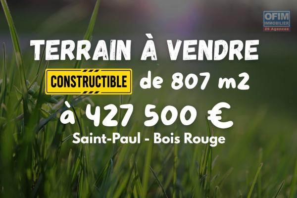 🌿 À VENDRE – Magnifique terrain constructible de 807 m² à 427 500 € | Bois Rouge – Saint-Paul