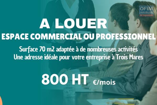 À LOUER 800 €– Local commercial ou professionnel de 70 m² à Trois Mares - Le Tampon