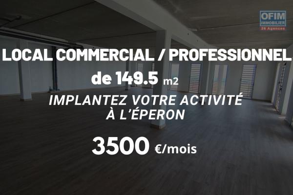 &Agrave; louer &ndash; Local professionnel de 149,5 m&sup2; &agrave; l&rsquo;&Eacute;peron avec vue mer - Saint-Paul