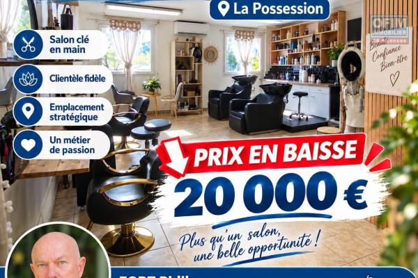 A vendre salon de coiffure à la Possession, clé en main à 20 000 €