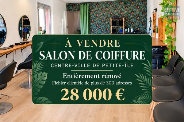 A vendre Salon de coiffure entièrement rénové au centre ville de Petite-Ile à 28000 €